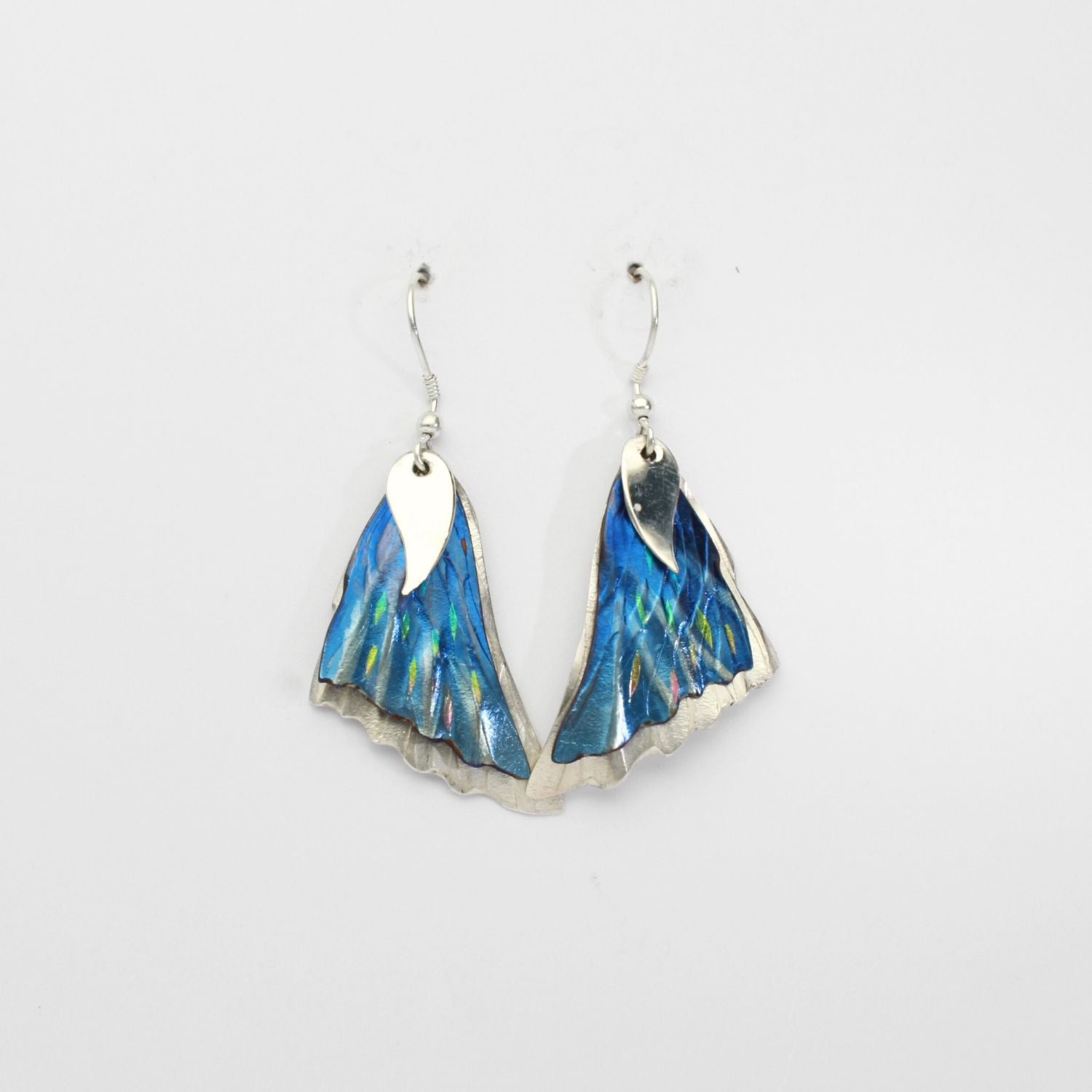 Niobium & silver hook earrings by Brian Eburah