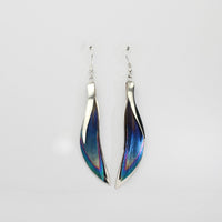 Niobium & silver drop earrings by Brian Eburah