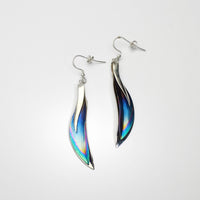 Niobium & silver drop earrings by Brian Eburah