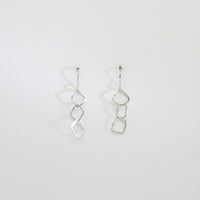 3 irregular link silver hook earrings by Bea Jareno
