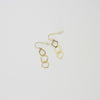 Irregular 3 links hook silver 24kt gold plated earrings by Bea Jareno