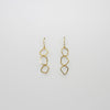 Irregular 3 links hook silver 24kt gold plated earrings by Bea Jareno