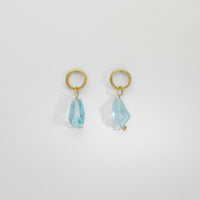 Blue topaz silver gold plated earrings by Bea Jareno