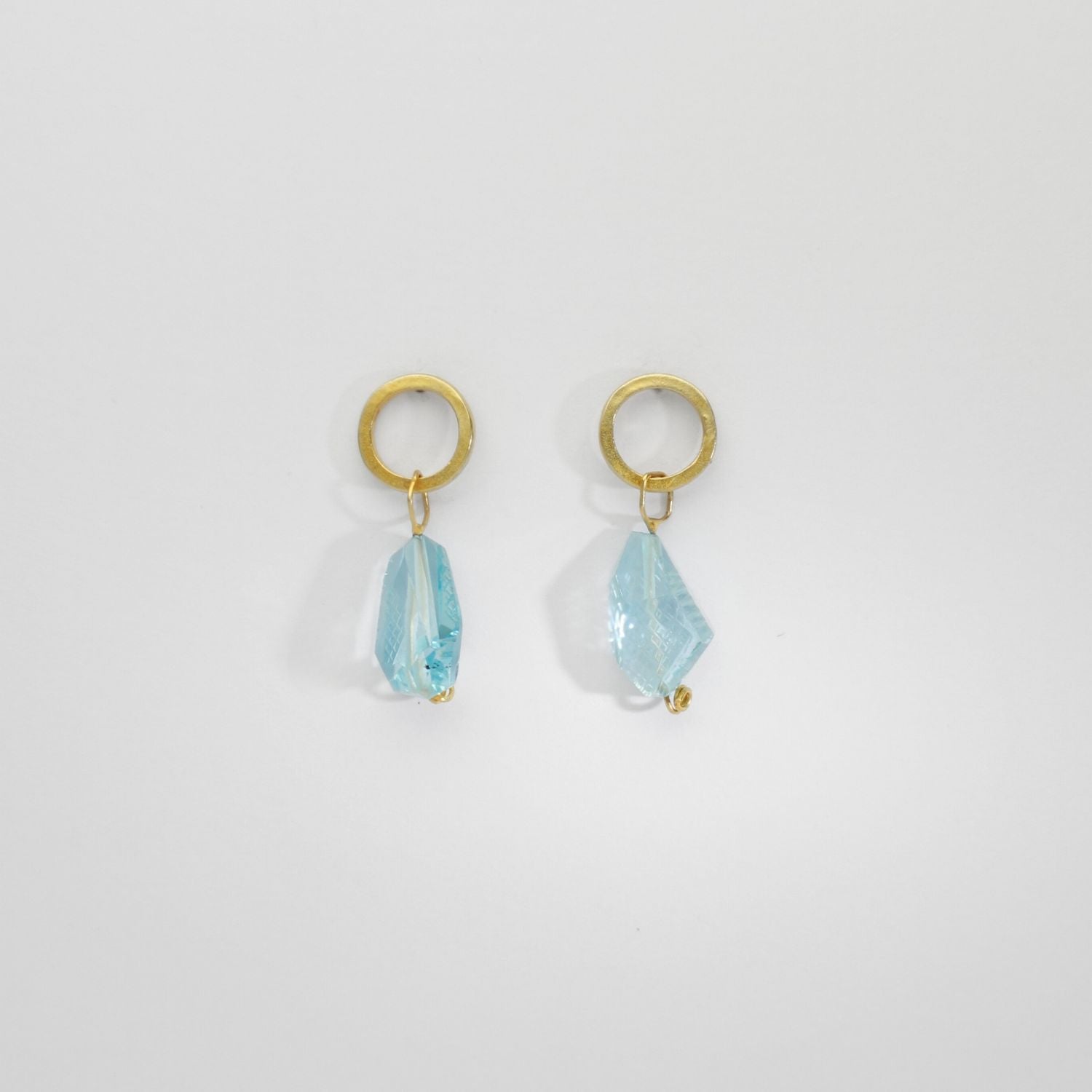 Blue topaz silver gold plated earrings by Bea Jareno