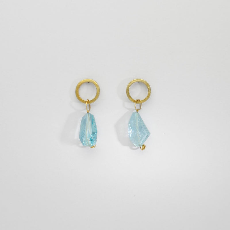 Blue topaz silver gold plated earrings by Bea Jareno