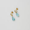 Blue topaz silver gold plated earrings by Bea Jareno