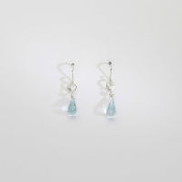 Blue topaz silver hook earrings by Bea Jareno