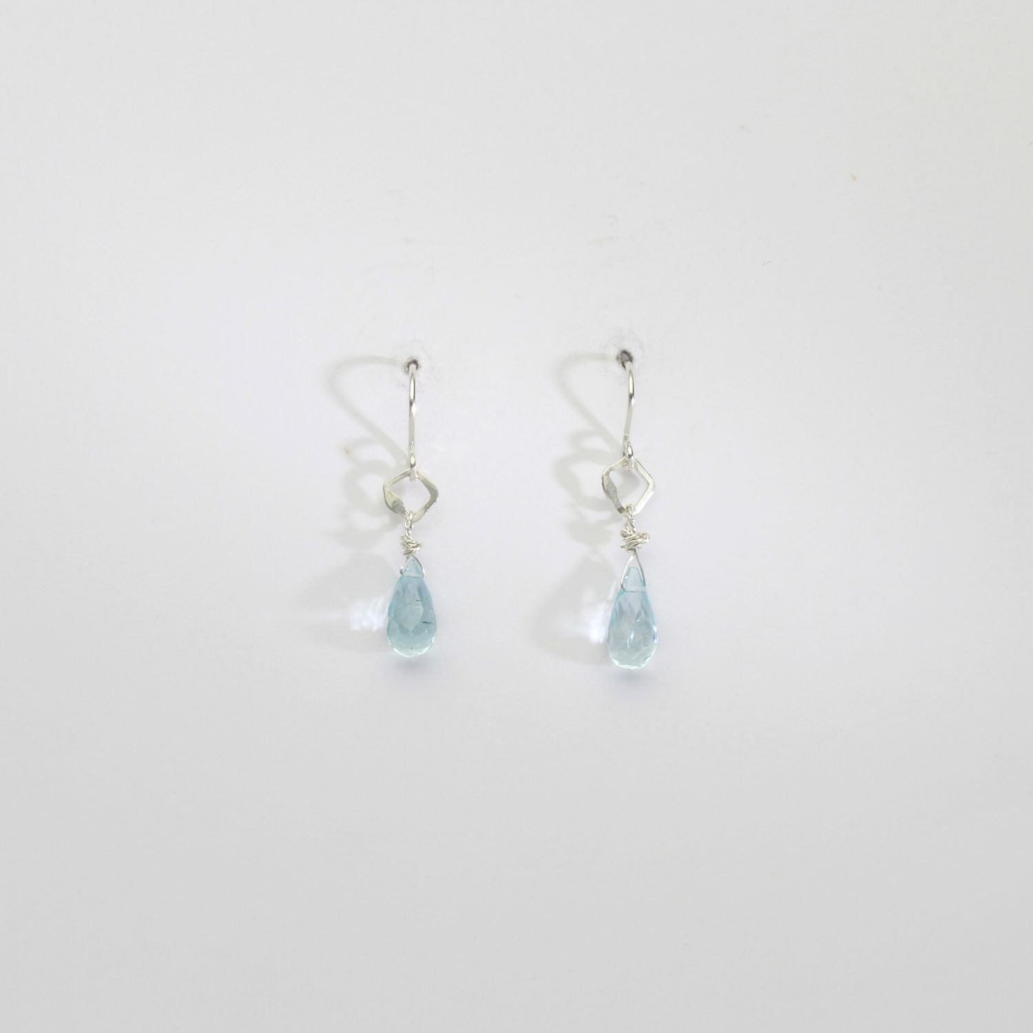 Blue topaz silver hook earrings by Bea Jareno