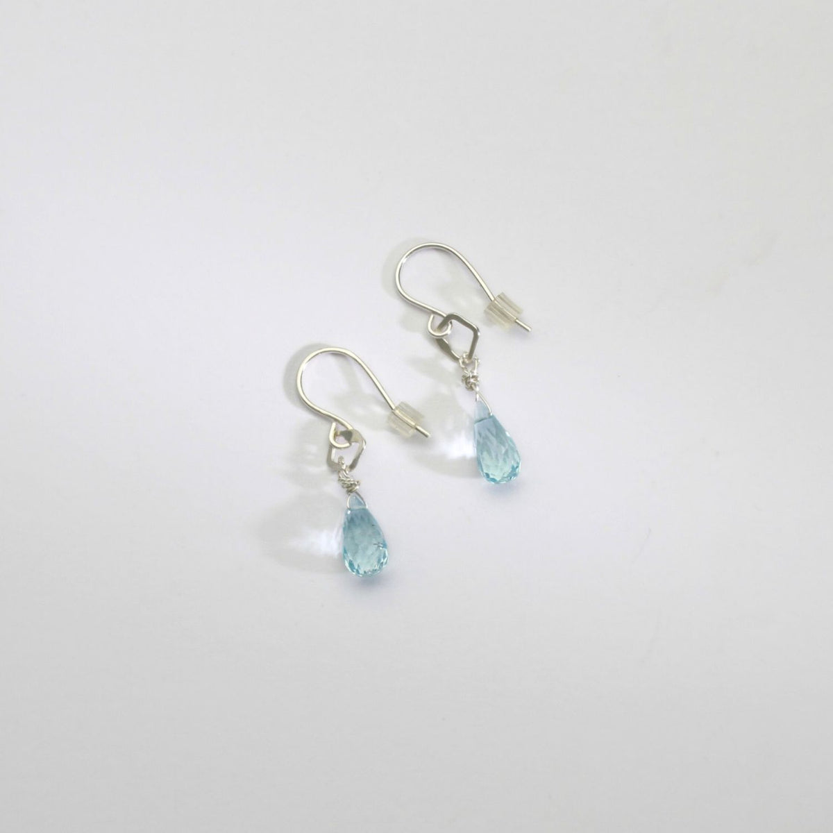 Blue topaz silver hook earrings by Bea Jareno