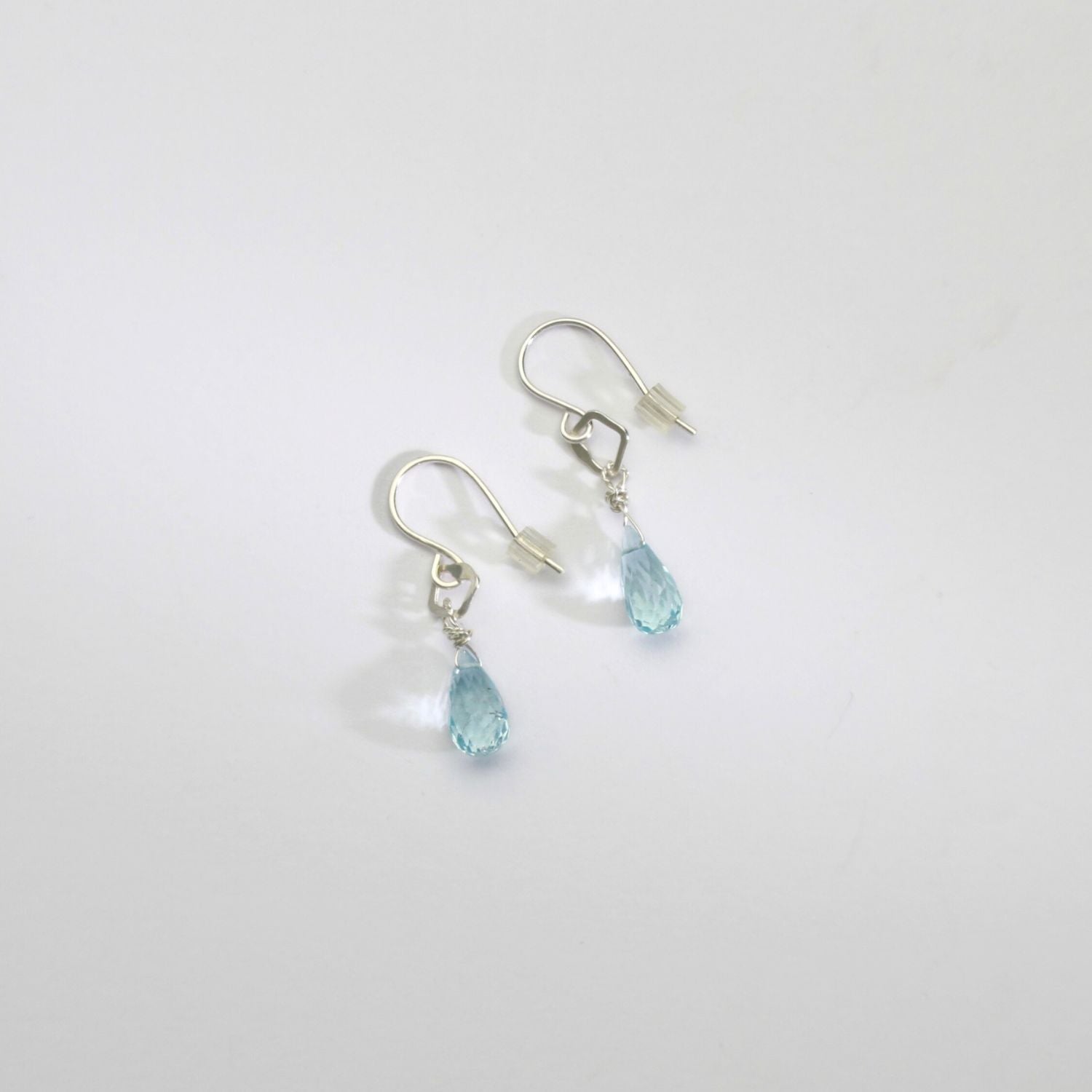 Blue topaz silver hook earrings by Bea Jareno