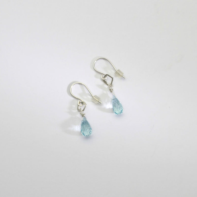 Blue topaz silver hook earrings by Bea Jareno