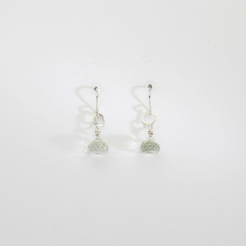 Green amethyst silver hook earrings by Bea Jareno