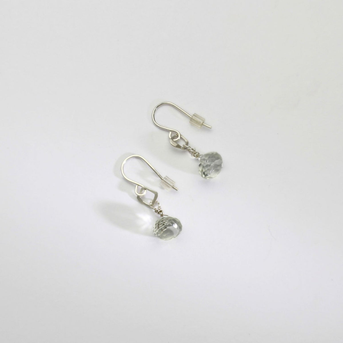 Green amethyst silver hook earrings by Bea Jareno