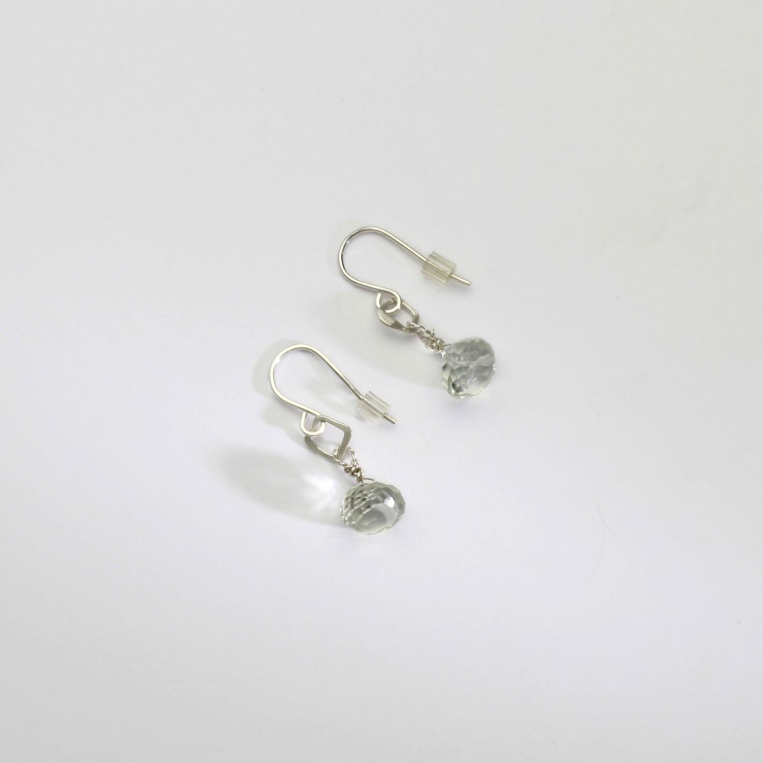 Green amethyst silver hook earrings by Bea Jareno