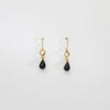 Black spinal silver 24kt gold plated hook earrings by Bea Jareno