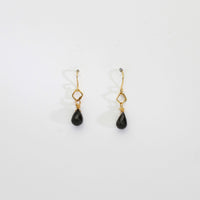 Black spinal silver 24kt gold plated hook earrings by Bea Jareno