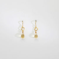 Citrine silver 24kt gold plated hook earrings by Bea Jareno