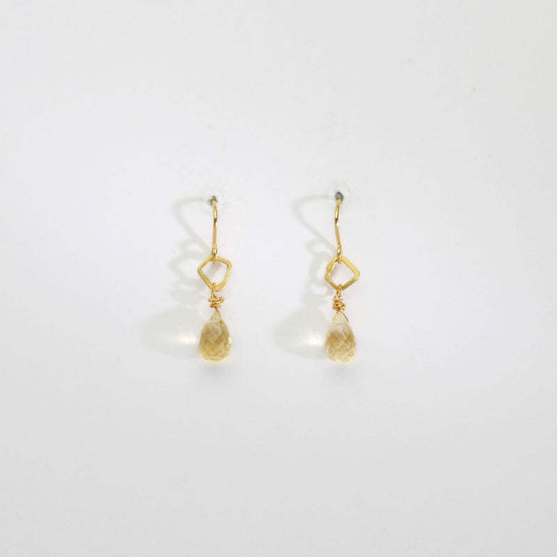 Citrine silver 24kt gold plated hook earrings by Bea Jareno