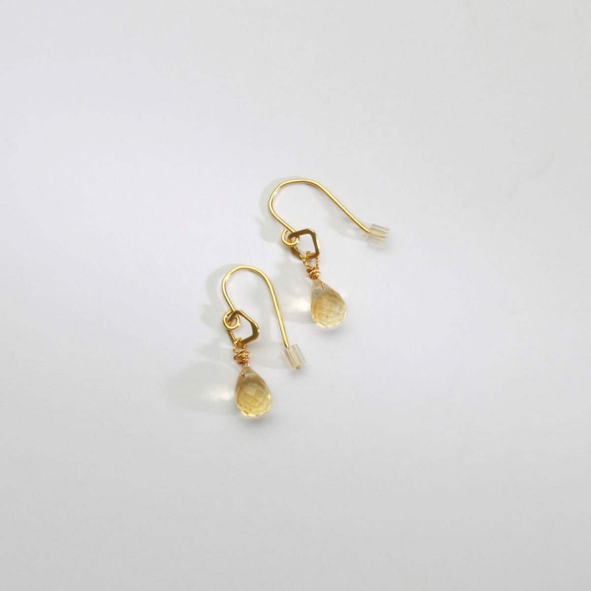 Citrine silver 24kt gold plated hook earrings by Bea Jareno