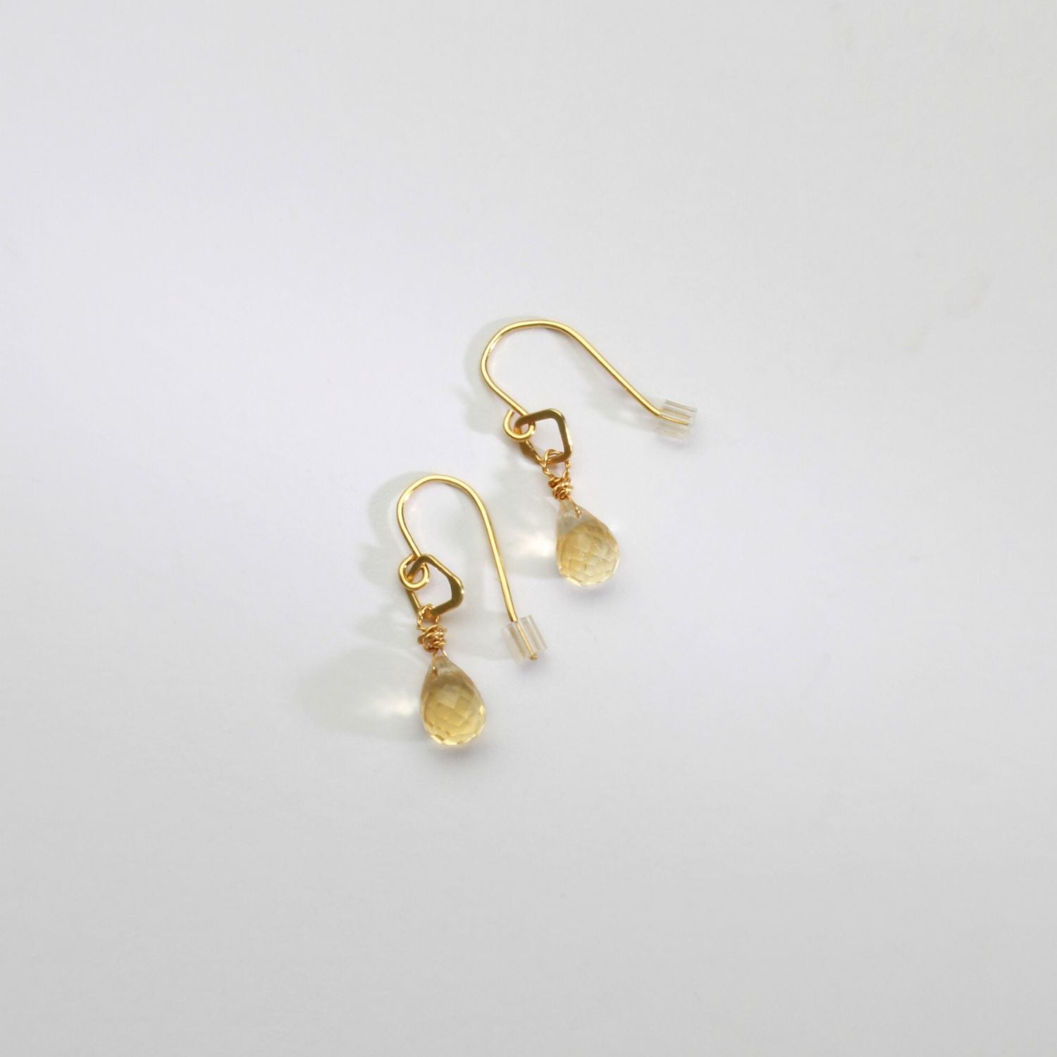 Citrine silver 24kt gold plated hook earrings by Bea Jareno