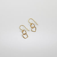 2 irregular links silver 24kt gold plated earrings by Bea Jareno