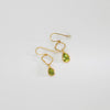 Teardrop peridots with large irregular links silver gold plated hook earrings by Bea Jareno