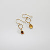 Citrine & garnet irregular links silver gold plated earrings by Bea Jareno