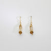 Faceted tourmaline with tube faceted gold citrine silver 24kt gold plated earrings by Bea Jareno