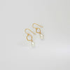 Large irregular link with white pearl silver gold plated earrings by Bea Jareno