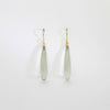 Long faceted green amethyst silver 24kt gold plated earrings by Bea Jareno