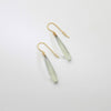 Long faceted green amethyst silver 24kt gold plated earrings by Bea Jareno