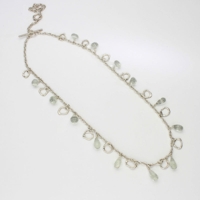 Green amethyst kinetic silver necklace by Bea Jareno