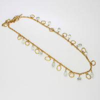 Green amethyst kinetic silver 24kt gold plated necklace by Bea Jareno