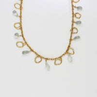 Green amethyst kinetic silver 24kt gold plated necklace by Bea Jareno