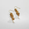 Irregular links wth pearl earrings silver 24kt gold plated by Bea Jareno