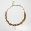 Irregular link silver 18kt gold plated necklace with central faceted gold citrine by Bea Jareno