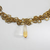 Irregular link silver 18kt gold plated necklace with central faceted gold citrine by Bea Jareno