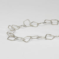 Silver irregular link necklace with T-bar clasp by Bea Jareno