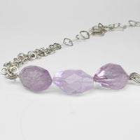 Large amethsyt gemstone silver necklace by Bea Jareno