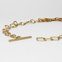 Irregular links bar necklace with rose cut amethsyt by Bea Jareno