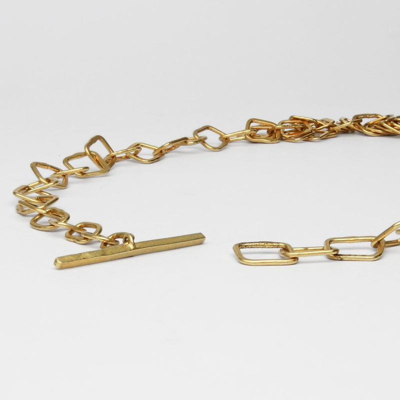Irregular links bar necklace with rose cut amethsyt by Bea Jareno