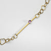 Irregular links bar necklace with rose cut amethsyt by Bea Jareno