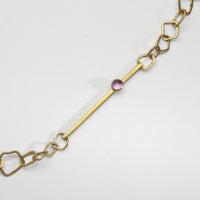 Irregular links bar necklace with rose cut amethsyt by Bea Jareno