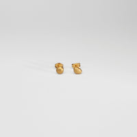 Organic silver 24kt gold plated stud earrings by Bea Jareno