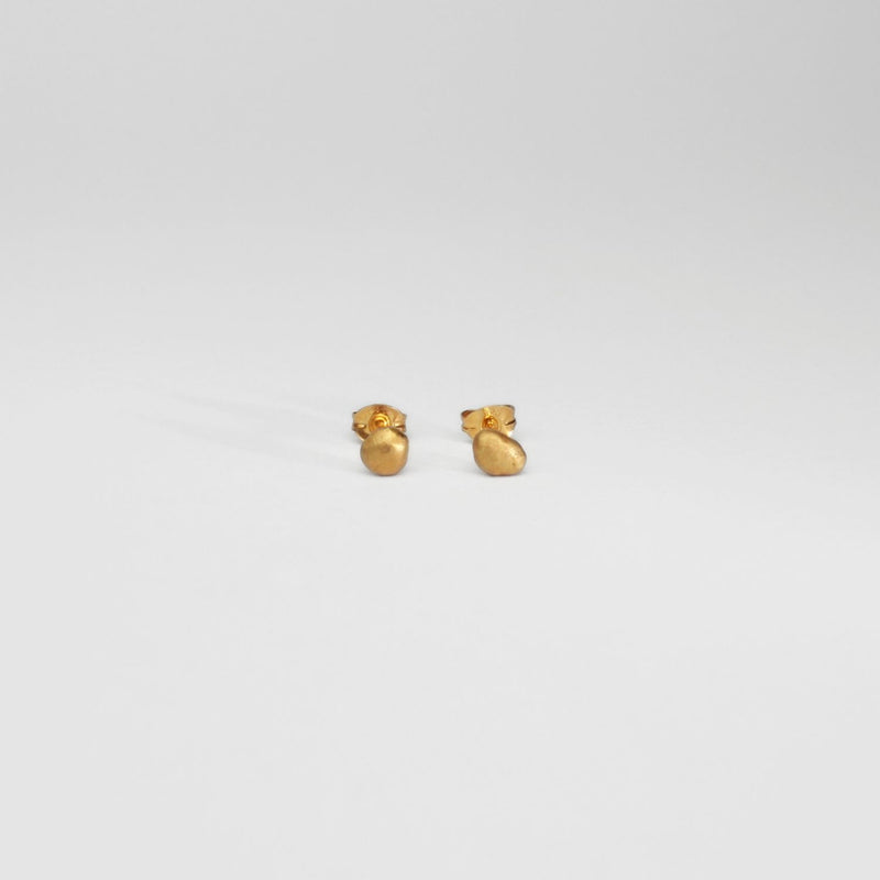 Organic silver 24kt gold plated stud earrings by Bea Jareno