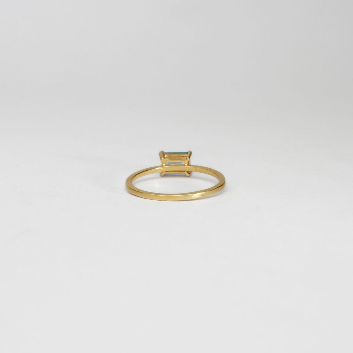 Delicate single blue topaz ring by Bea Jareno