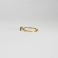 Delicate single blue topaz ring by Bea Jareno