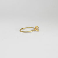 Delicate single white topaz ring by Bea Jareno