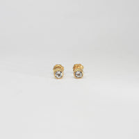 White topaz stud earrings silver 24kt gold plated by Bea Jareno