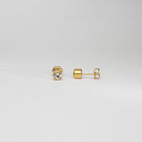 White topaz stud earrings silver 24kt gold plated by Bea Jareno